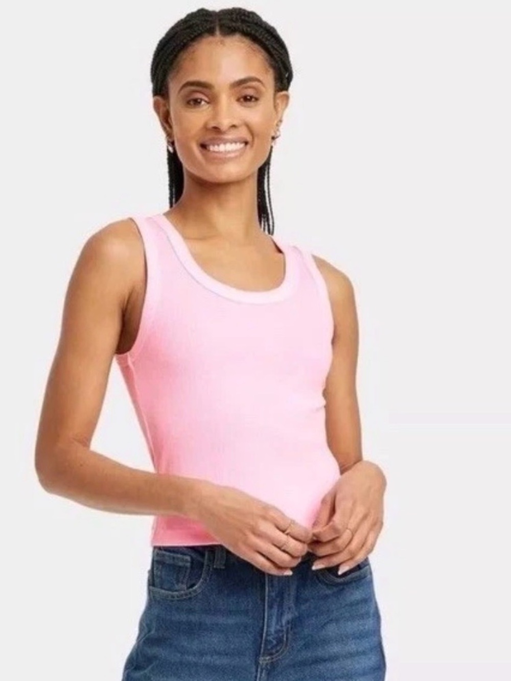 Universal Thread Bright Pink Ribbed Tank Top NWT – Slim Fit – Women’s Medium